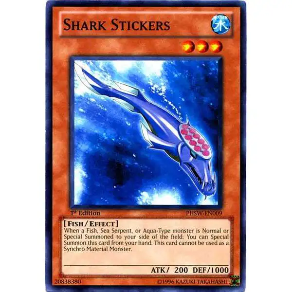 YuGiOh Trading Card Game Photon Shockwave Common Shark Stickers PHSW-EN009