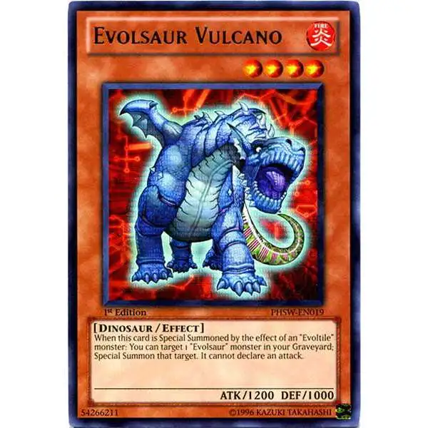 YuGiOh Trading Card Game Photon Shockwave Rare Evolsaur Vulcano PHSW-EN019