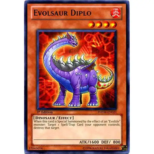 YuGiOh Trading Card Game Photon Shockwave Rare Evolsaur Diplo PHSW-EN021