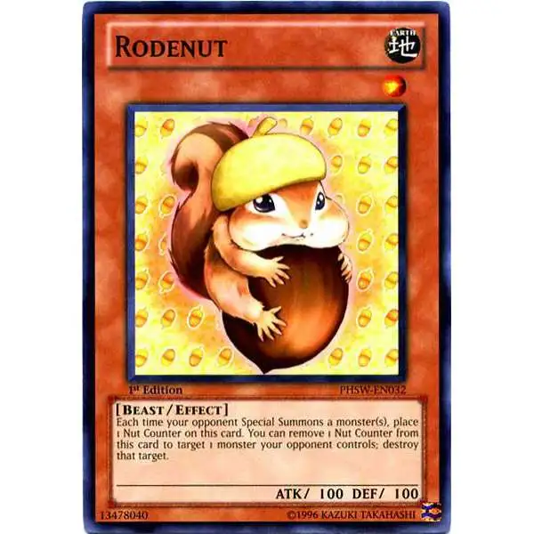 YuGiOh Trading Card Game Photon Shockwave Common Rodenut PHSW-EN032