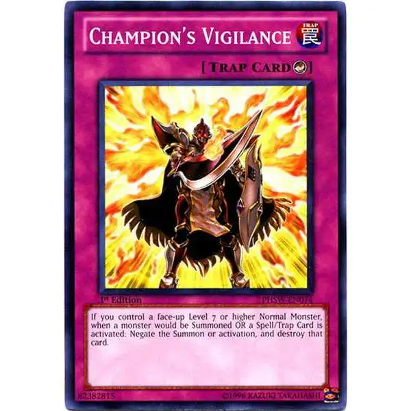 YuGiOh Trading Card Game Photon Shockwave Common Champion's Vigilance PHSW-EN074