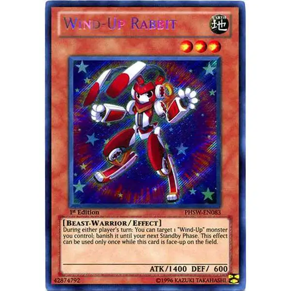 YuGiOh Trading Card Game Photon Shockwave Secret Rare Wind-Up Rabbit PHSW-EN083