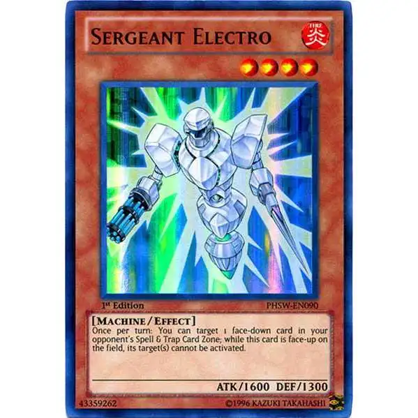 YuGiOh Trading Card Game Photon Shockwave Ultra Rare Sergeant Electro PHSW-EN090