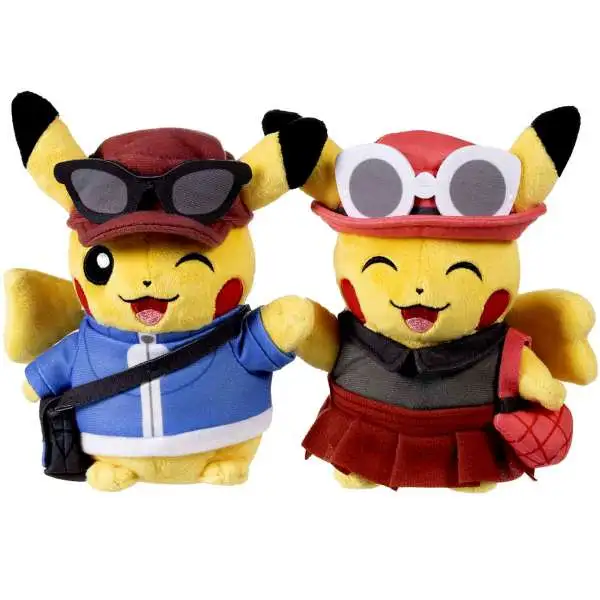 Pokemon 25th Anniversary Paired Pikachu Celebrations Kalos Region Exclusive 6.5-Inch Plush