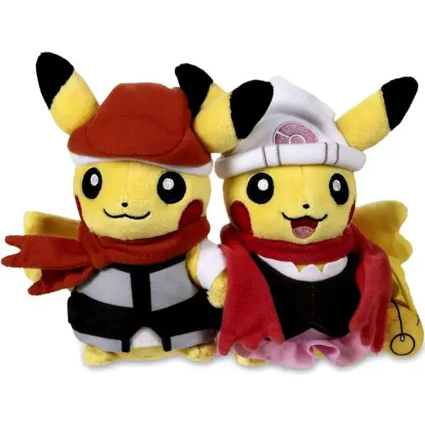 Pokemon 25th Anniversary Paired Pikachu Celebrations Sinnoh Region Exclusive 6.5-Inch Plush