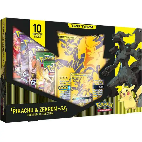 Pokemon Tag Team Pikachu & Zekrom-GX Exclusive Premium Collection [10 Booster Packs, Gold Foil Card, Oversize Card & More]