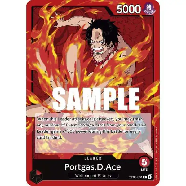 One Piece Trading Card Game Pillars of Strength Leader Portgas.D.Ace OP03-001