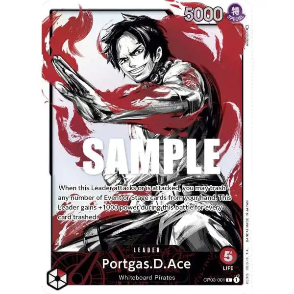One Piece Trading Card Game Pillars of Strength Leader Portgas.D.Ace OP03-001 [Alternate Art]