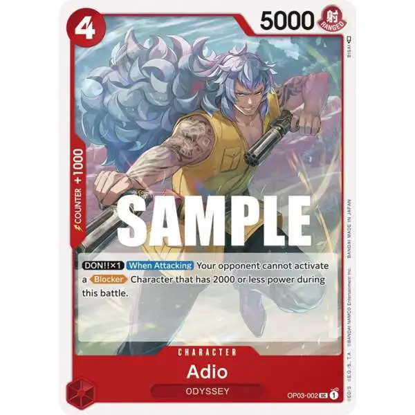 One Piece Trading Card Game Pillars of Strength Uncommon Adio OP03-002