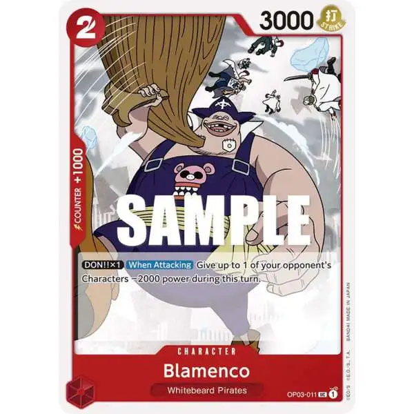 One Piece Trading Card Game Pillars of Strength Uncommon Blamenco OP03-011