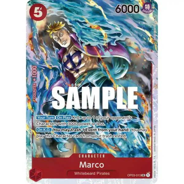 One Piece Trading Card Game Pillars of Strength Super Rare Marco OP03-013