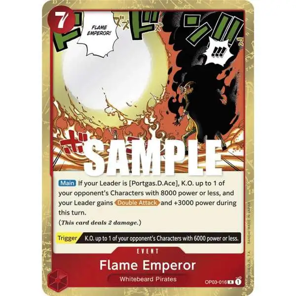 One Piece Trading Card Game Pillars of Strength Rare Flame Emperor OP03-016