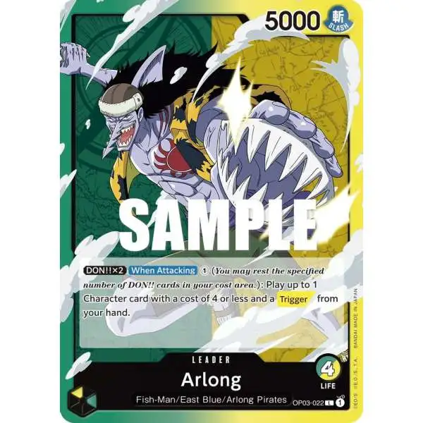 One Piece Trading Card Game Pillars of Strength Leader Arlong OP03-022