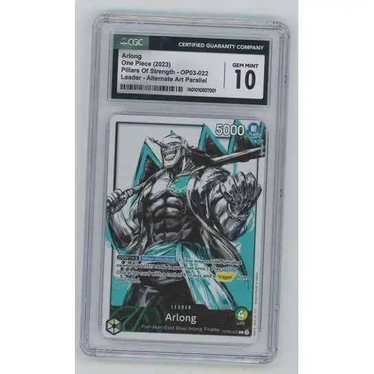 One Piece Trading Card Game Pillars of Strength Arlong Leader Graded Card OP03-022 [Alternate Art] [CGC 10]