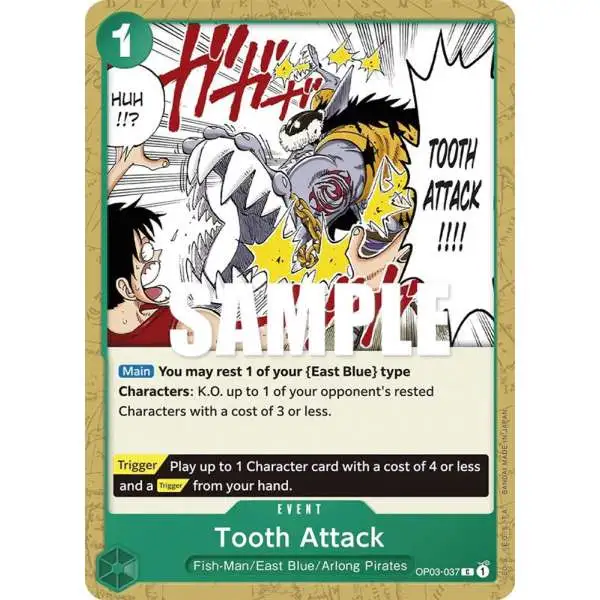 One Piece Trading Card Game Pillars of Strength Common Tooth Attack OP03-037