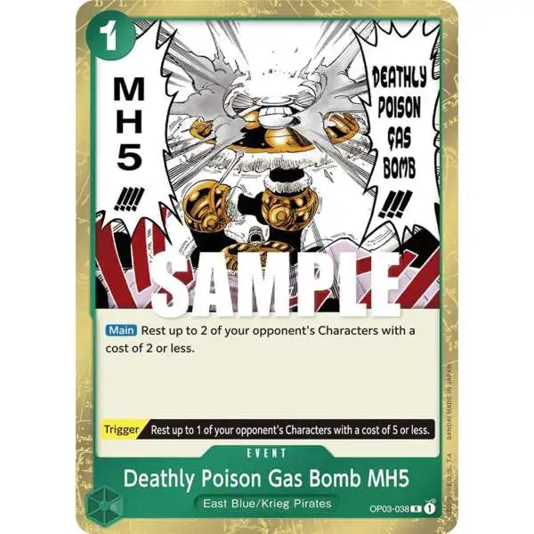 One Piece Trading Card Game Pillars of Strength Rare Deathly Poison Gas Bomb MH5 OP03-038