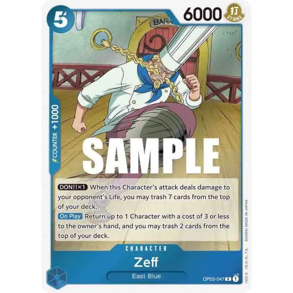 One Piece Trading Card Game Pillars of Strength Rare Zeff OP03-047