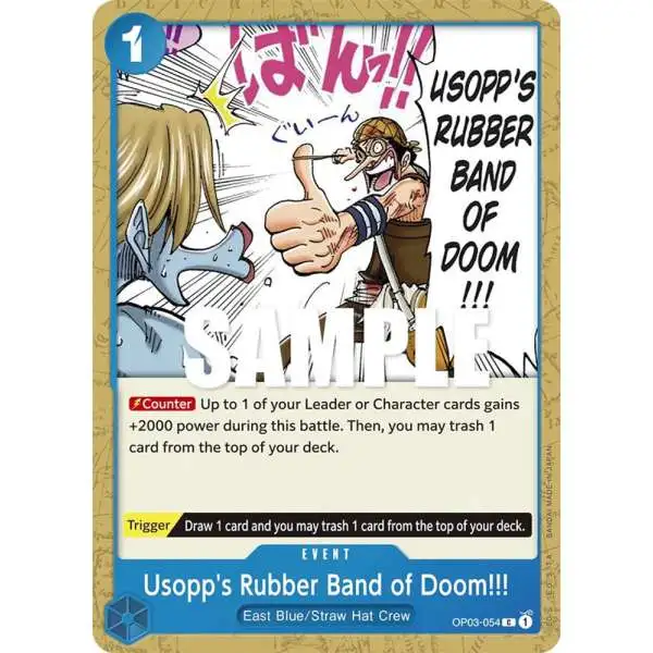 One Piece Trading Card Game Pillars of Strength Common Usopp's Rubber Band of Doom!!! OP03-054
