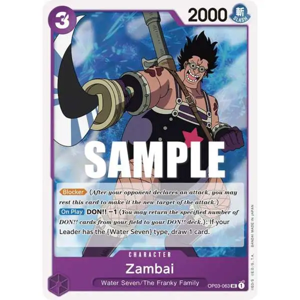 One Piece Trading Card Game Pillars of Strength Uncommon Zambai OP03-063