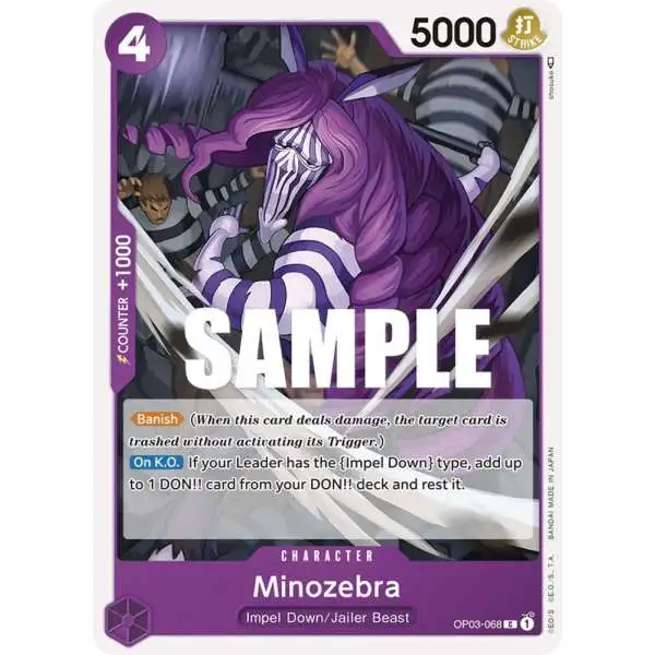 One Piece Trading Card Game Pillars of Strength Common Minozebra OP03-068