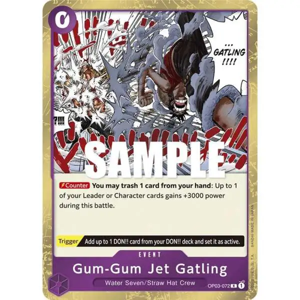 One Piece Trading Card Game Pillars of Strength Rare Gum-Gum Jet Gatling OP03-072