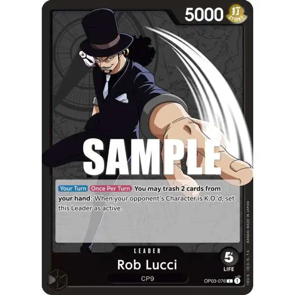 One Piece Trading Card Game Pillars of Strength Leader Rob Lucci OP03-076
