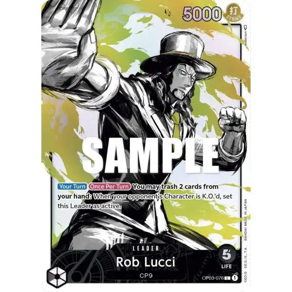One Piece Trading Card Game Pillars of Strength Leader Rob Lucci OP03-076 [Alternate Art]