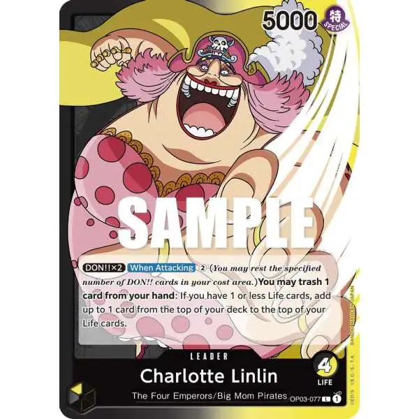 One Piece Trading Card Game Pillars of Strength Leader Charlotte Linlin OP03-077