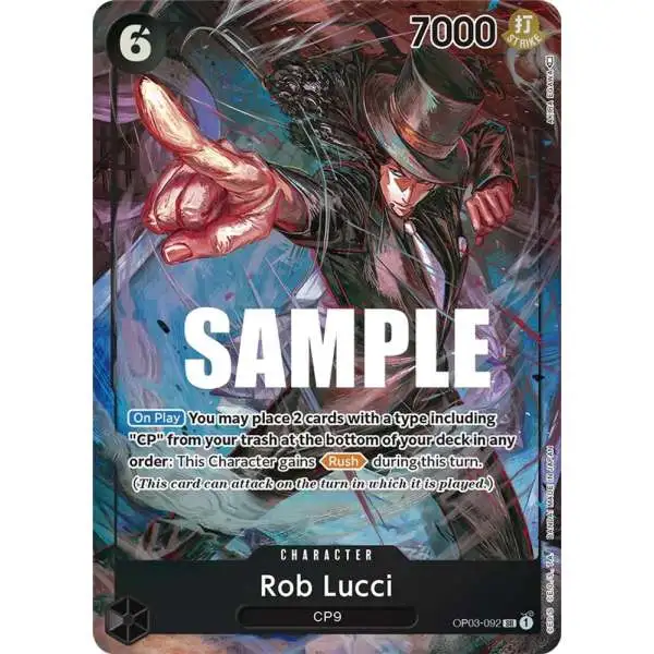 One Piece Trading Card Game Pillars of Strength Super Rare Rob Lucci OP03-092 [Alternate Art]
