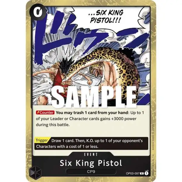 One Piece Trading Card Game Pillars of Strength Rare Six King Pistol OP03-097