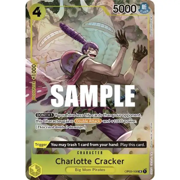 One Piece Trading Card Game Pillars of Strength Super Rare Charlotte Cracker OP03-108 [Alternate Art]