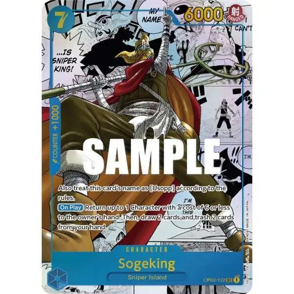 One Piece Trading Card Game Pillars of Strength Secret Rare Sogeking OP03-122 [Alternate Art Manga]
