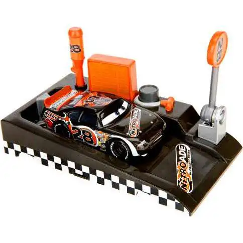 Disney / Pixar Cars Pit Row Race-Off Nitroade No. 28 Diecast Car [Includes Launcher, Damaged Package]