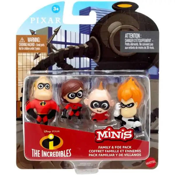Disney / Pixar The Incredibles Minis Family & Foe Pack Mini Figure 4-Pack [Mr Incredible, Elastigirl, Jack-Jack & Syndrome]