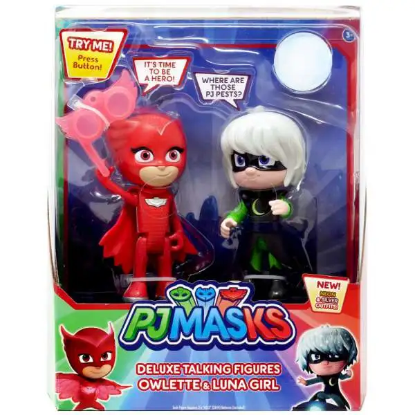 Disney Junior PJ Masks Owlette & Luna Girl Talking Action Figure 2-Pack [Neon & Silver Outfits]