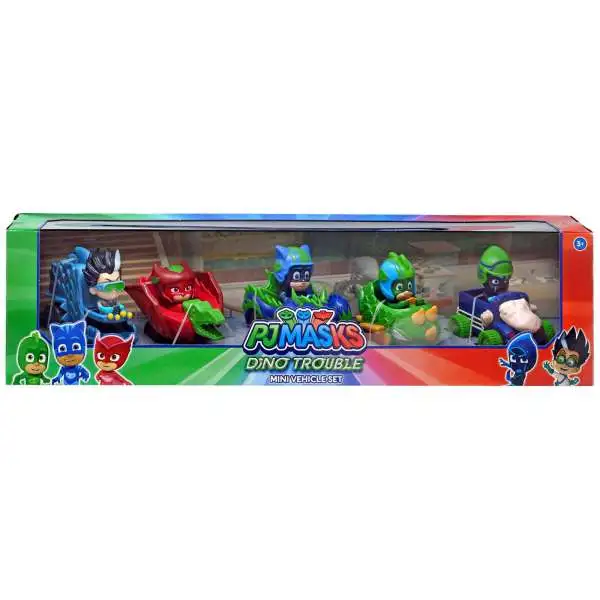 Disney Junior PJ Masks Race into the Night Dino Trouble Exclusive Mini Vehicle 5-Pack Set
