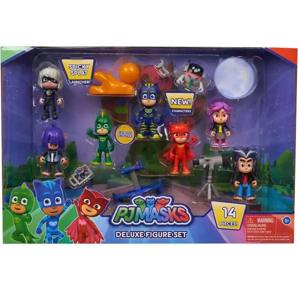 Disney Junior PJ Masks Deluxe Figure 8-Pack Set [14 Pieces!]