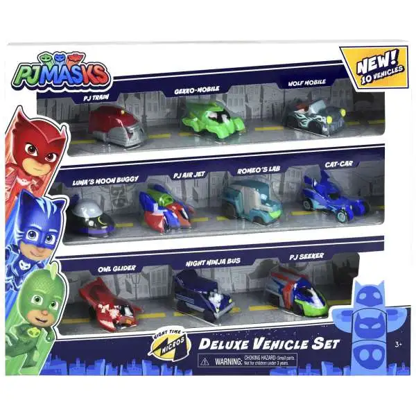 Disney Junior PJ Masks Night Time Micros Deluxe Vehicle Set