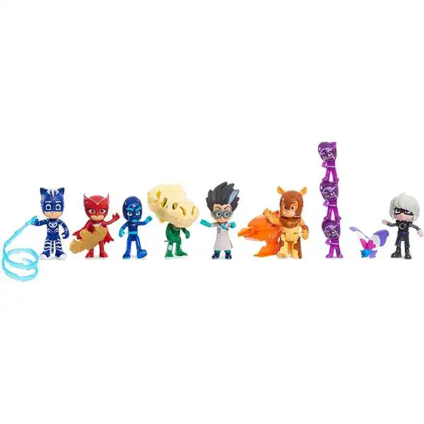 Disney Junior PJ Masks Deluxe Figure 8-Pack Set [16 Pieces!]