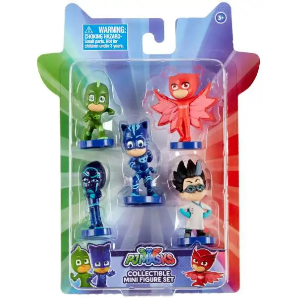 Disney Junior PJ Masks Romeo, Night Ninja, Catboy, Gekko & Owlette 2-Inch Mini Figure 5-Pack