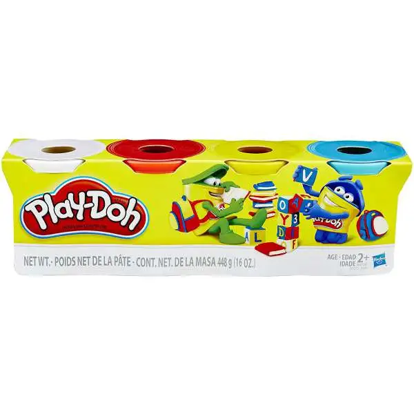 Play-Doh Classic Colors White, Red, Yellow & Blue 16 Ounce 4-Pack [Damaged Package]