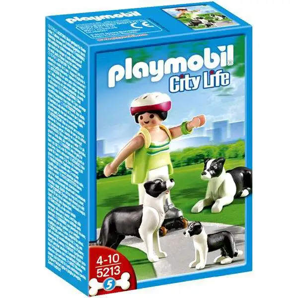 Playmobil City Life Border Collies with Puppy Set #5213 [Damaged Package]