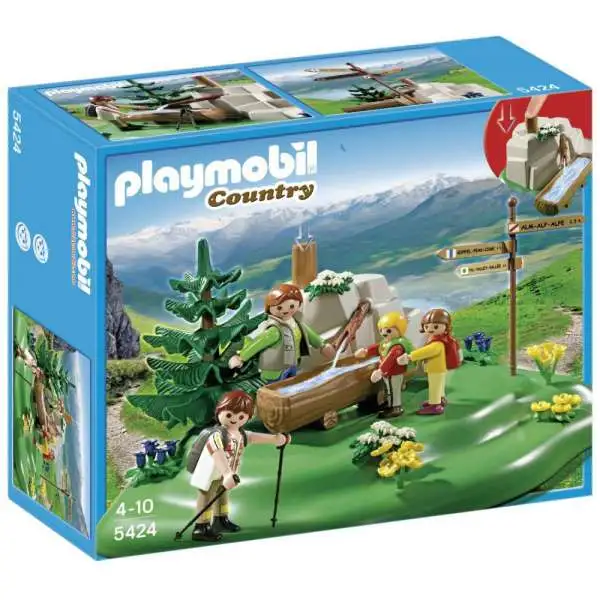 Playmobil Country Backpacker Family at Mountain Spring Set #5424
