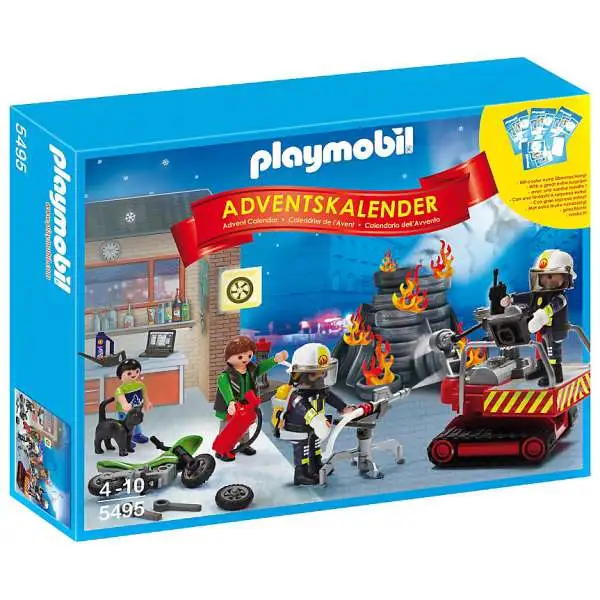 Playmobil Advent Calendar Fire Rescue Operation with Card Game Set #5495