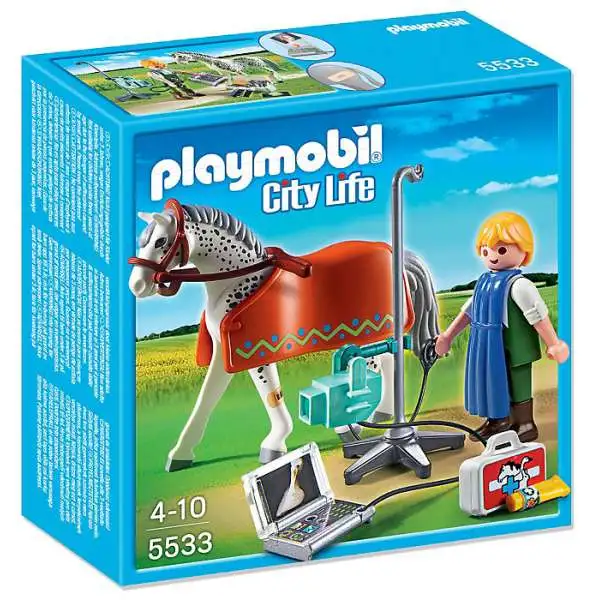 Playmobil City Life Horse with X-Ray Technician Set #5533 [Damaged Package]