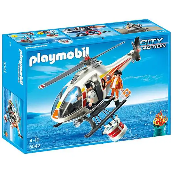 Playmobil City Action Fire Fighting Helicopter Set #5542 [Damaged Package]