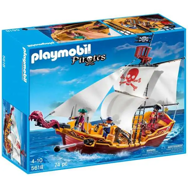 Playmobil Pirates Red Serpent Pirate Ship Set #5618 [Damaged Package]