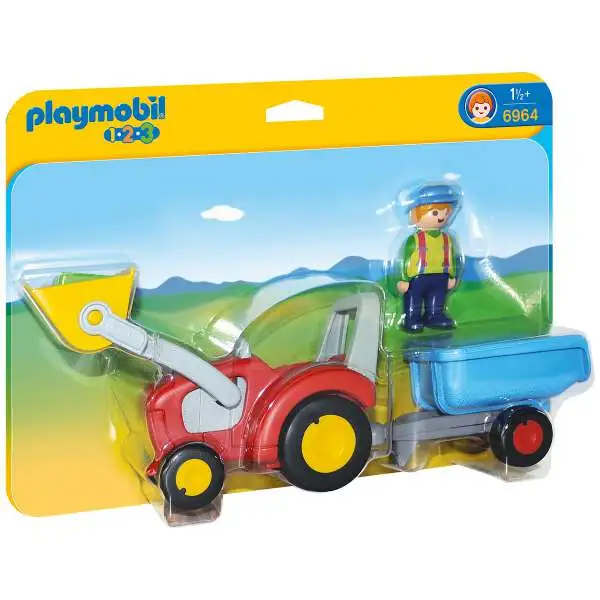 Playmobil 1.2.3 Tractor with Trailer Set #6964