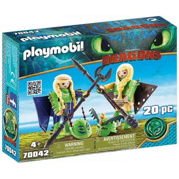Playmobil Dragons How to Train Your Dragon Ruffnut & Tuffnut with Flight Suit Set #70042