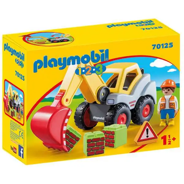 Playmobil 1.2.3 Shovel Excavator Set #70125
